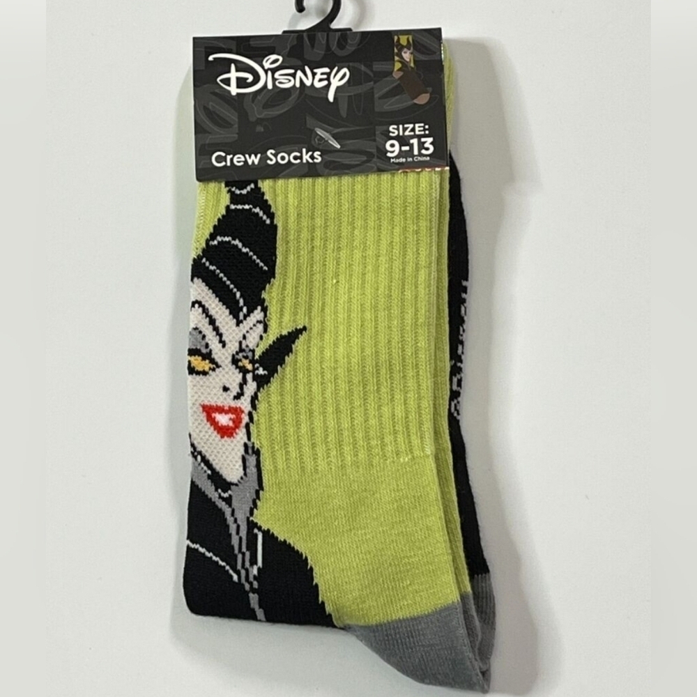 4/$25 Disney Maleficent Crew Socks Unisex New Novelty Crew Socks